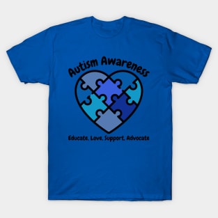 Autism Awareness Heart Puzzle T-Shirt